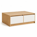 Couchtisch mit 2 Schubladen 100 x 60 x 40 cm Spanplatte Eiche-Optik rechteckig Natur Weiß