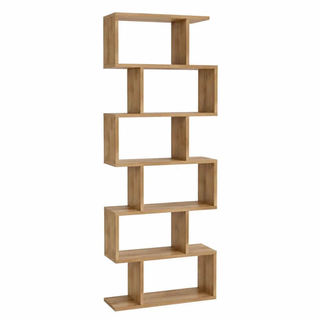 Bücherregal 60 x 24 x 180 cm aus MDF rechteckig eichenfarben