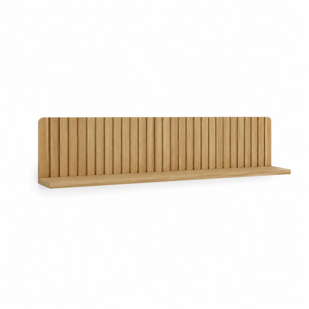 Wandregal aus Bambus mit Lamellenrückwand Natur 90 x 20 x 40 cm