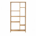 Bücherregal aus massivem Bambus rechteckig natur 80 x 30 x 180 cm mit 6 offenen Ablagen