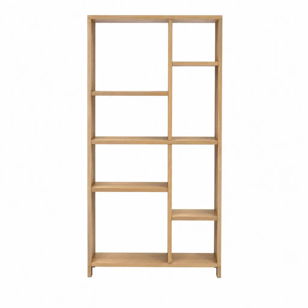 Bücherregal aus massivem Bambus rechteckig natur 80 x 30 x 180 cm mit 6 offenen Ablagen
