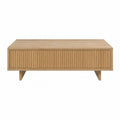 Couchtisch mit Stauraum 100 x 50 x 40 cm MDF mit Eichenfurnier rechteckig Natur