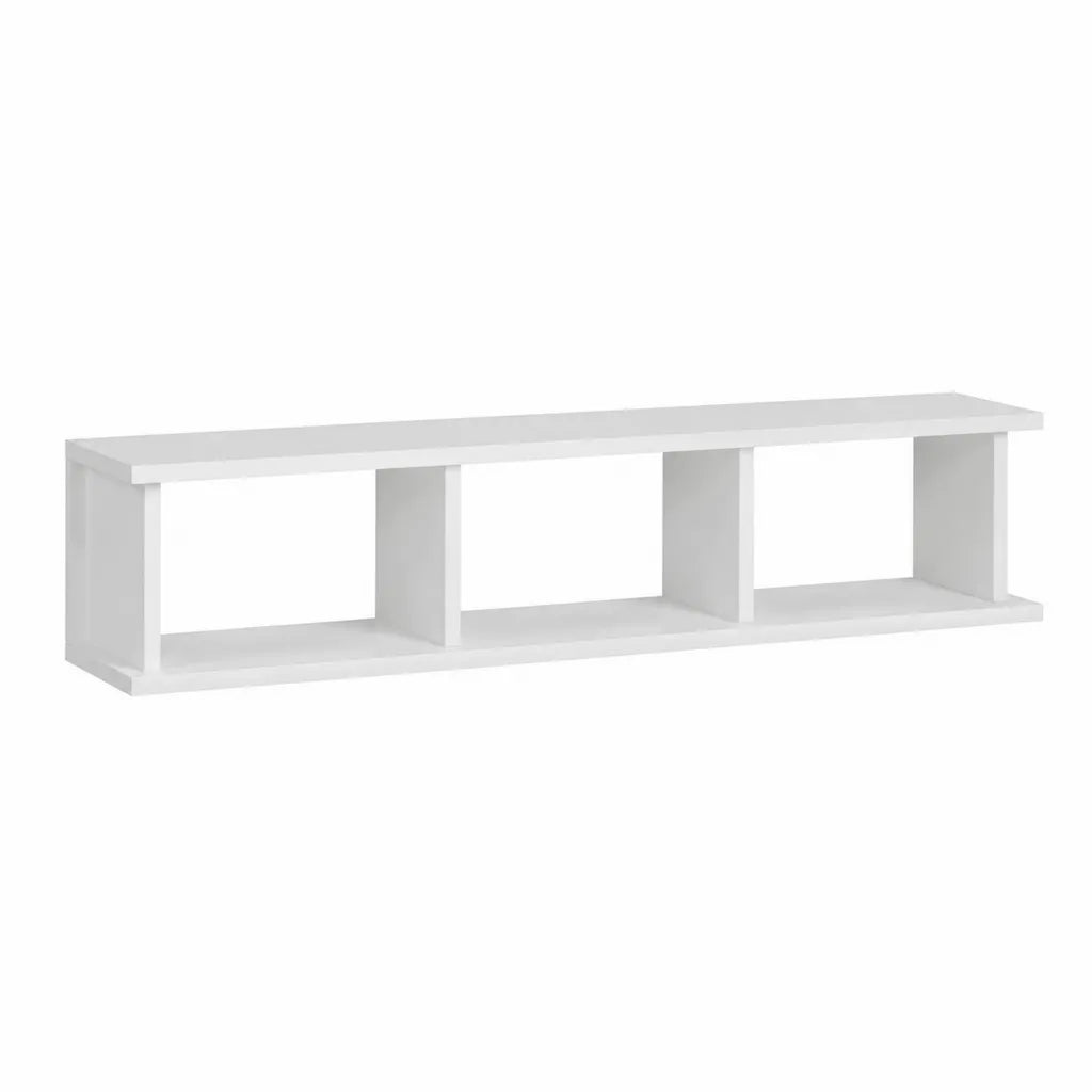 TV-Regal mit 3 offenen Fächern aus MDF in Weiß 120 x 30 x 35 cm
