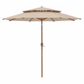 Gartensonnenschirm mit Kurbel 300 cm Polyester achteckig Beige